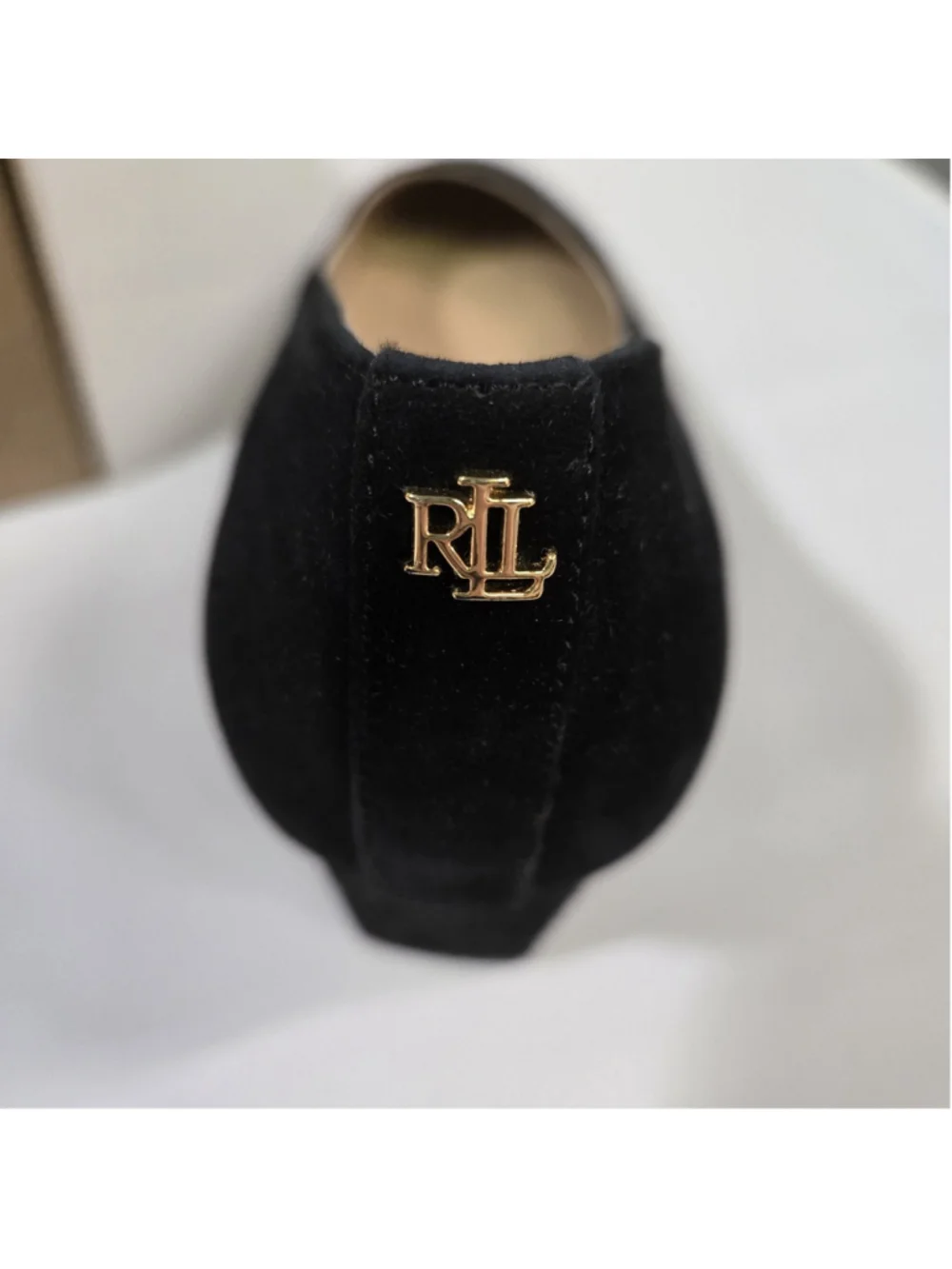 Lauren Ralph Lauren Whitney Black Suede Pumps 8.5 NIB Quiet Luxury Heels Office
